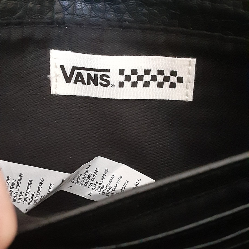 Vans Black pebbled Leather Crossbody Wallet, Clutch - Picture 9 of 10